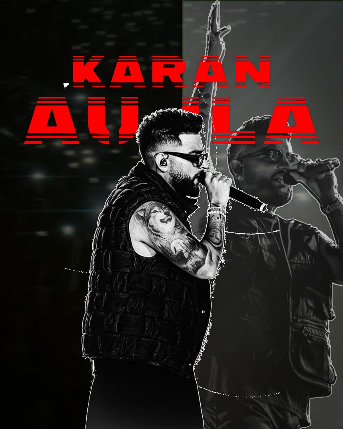 Karan Aujla Concert Poster Design | Bold Music Art Edit