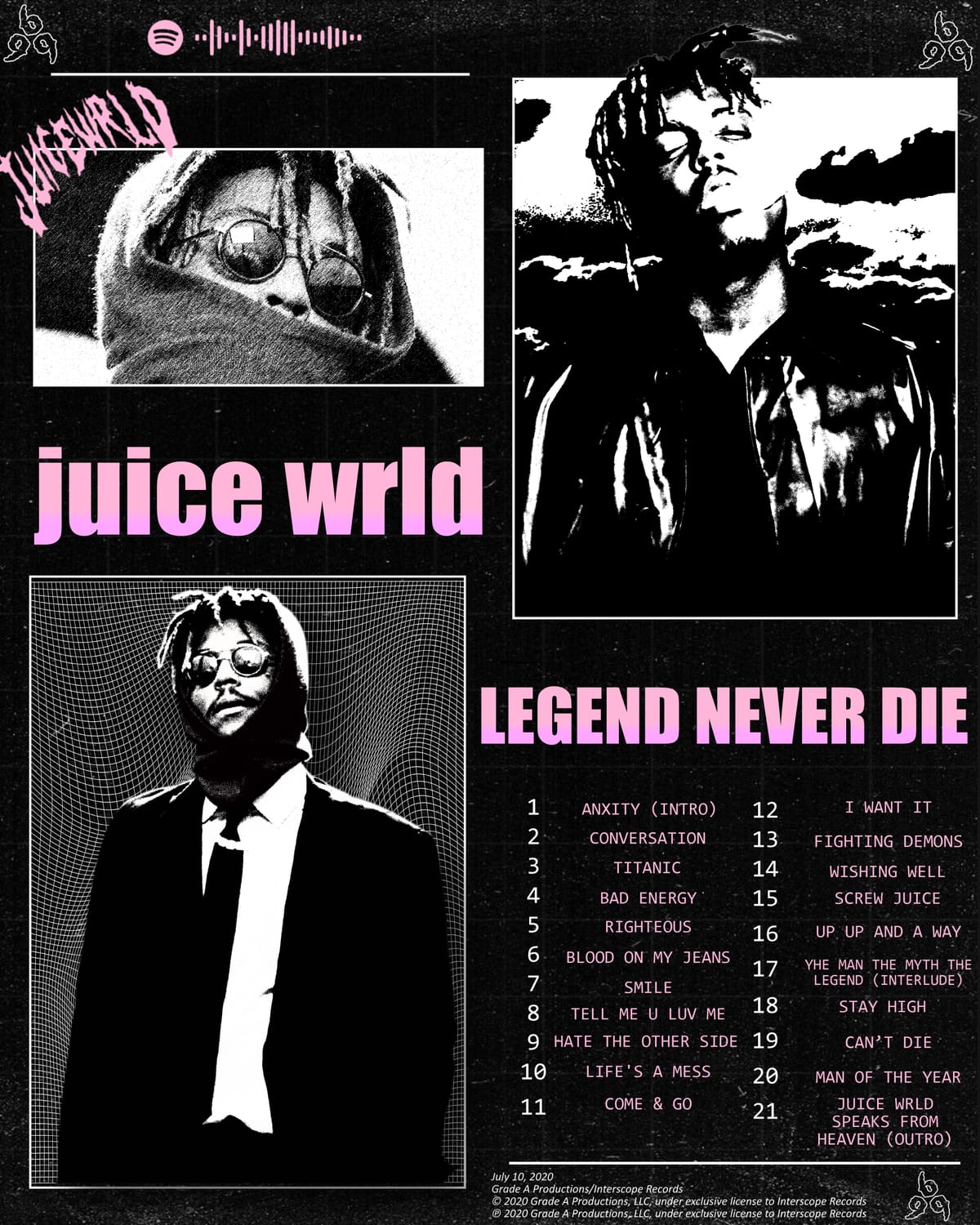 juice wrld 🧃 brutalism poster