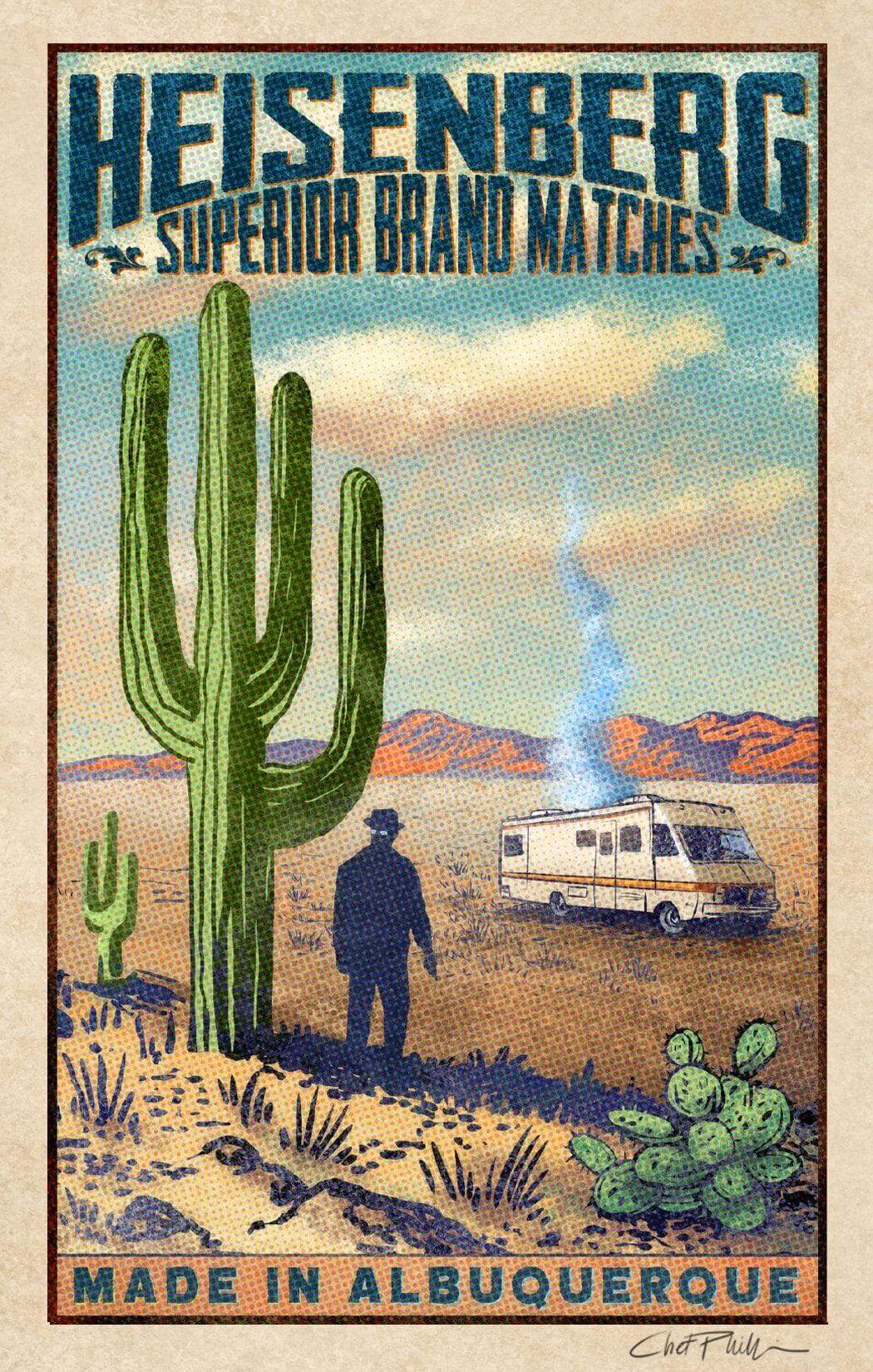Heisenberg Brand Matchbox Art- 5" X 7" Matted Signed Print - Etsy