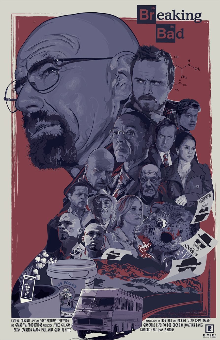 Heisenberg Chronicles — Breaking Bad poster by Eliud Rivera in Santo...