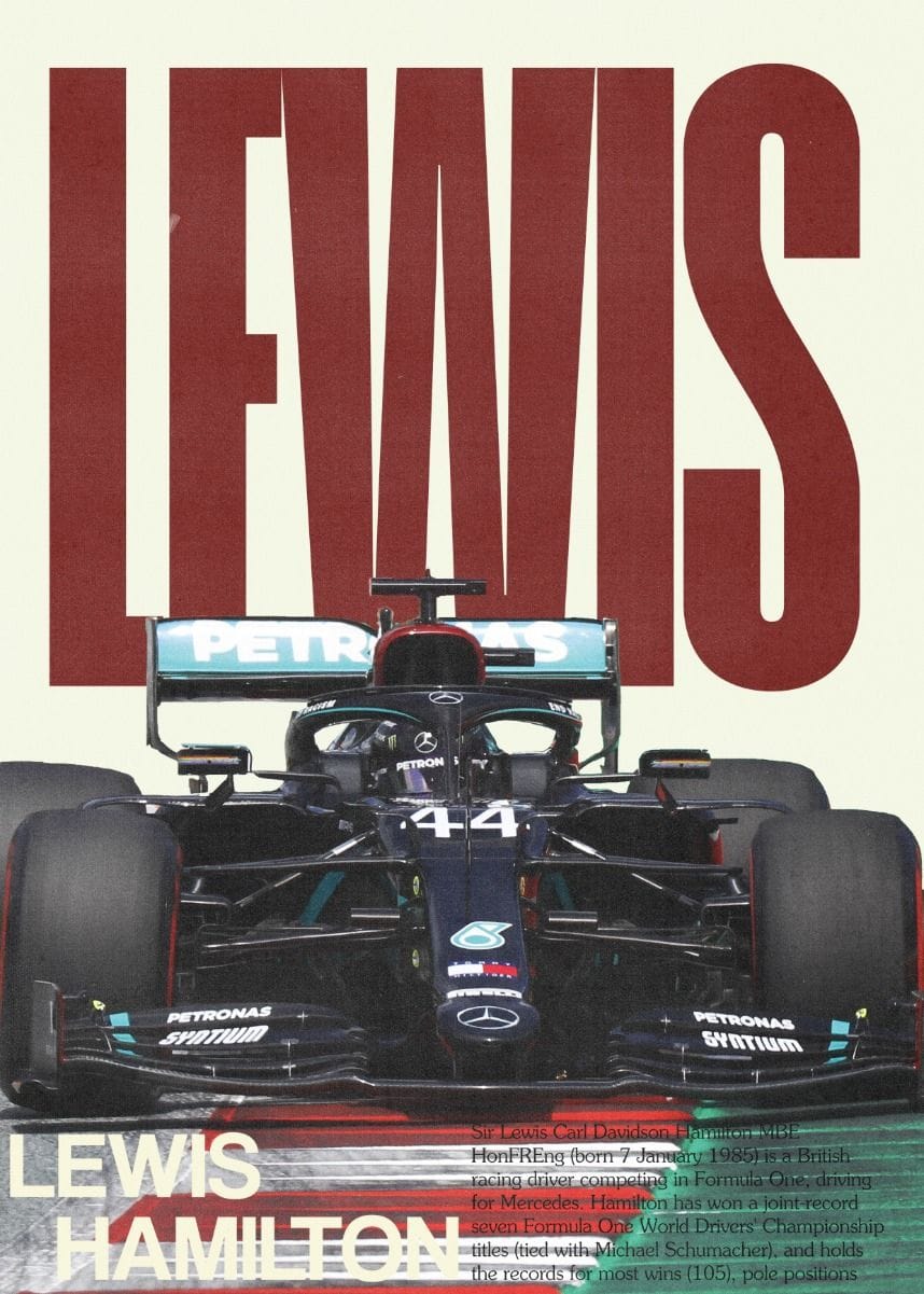 F1 lewis hamilton poster