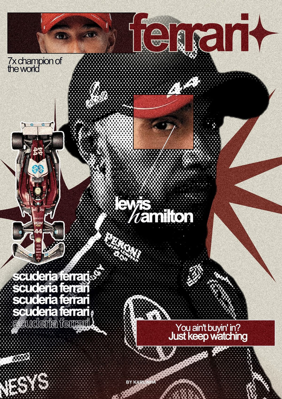 lewis hamilton ferrari poster