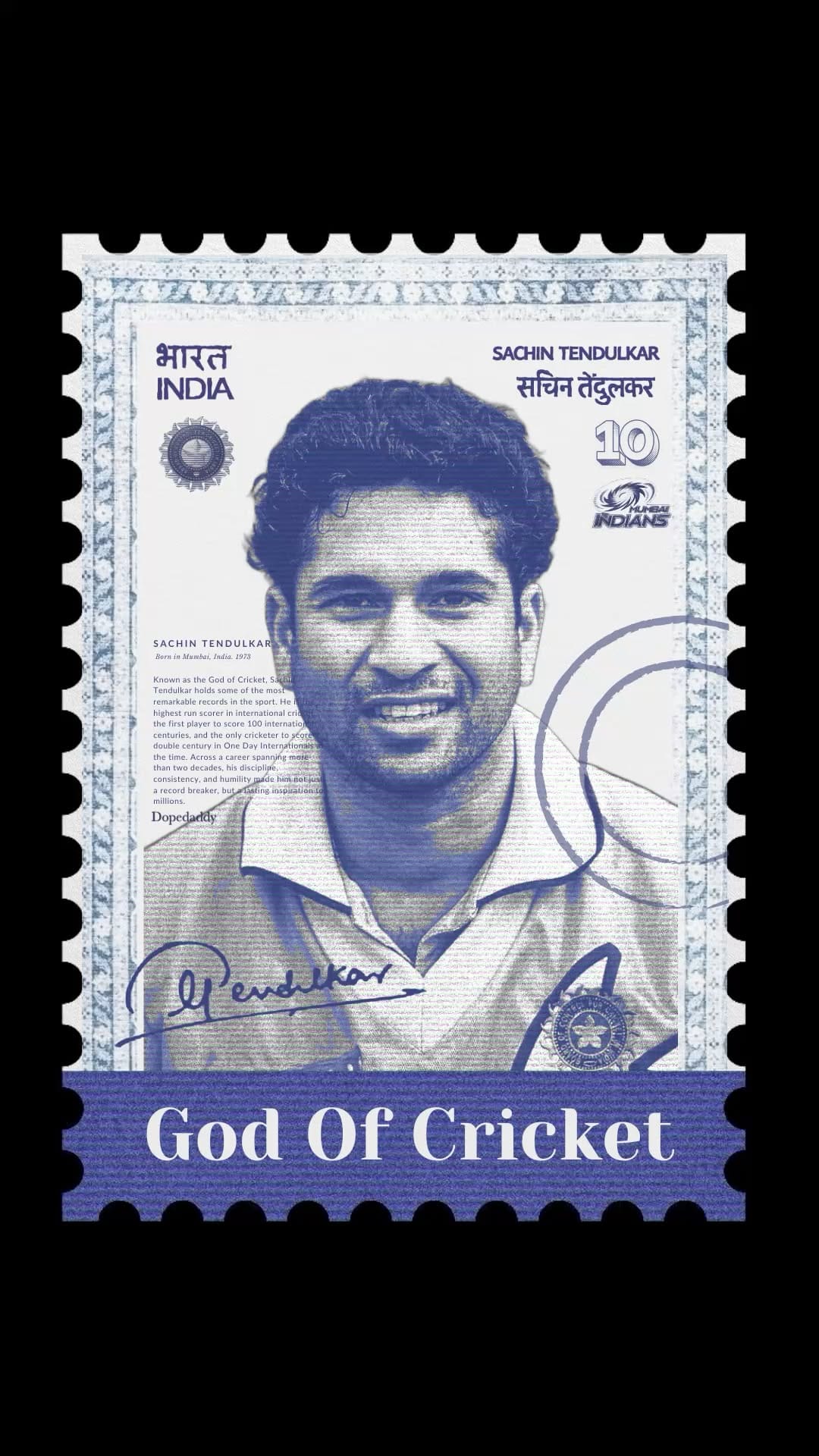 Sachin Tendulkar stamp poster. 🐐
