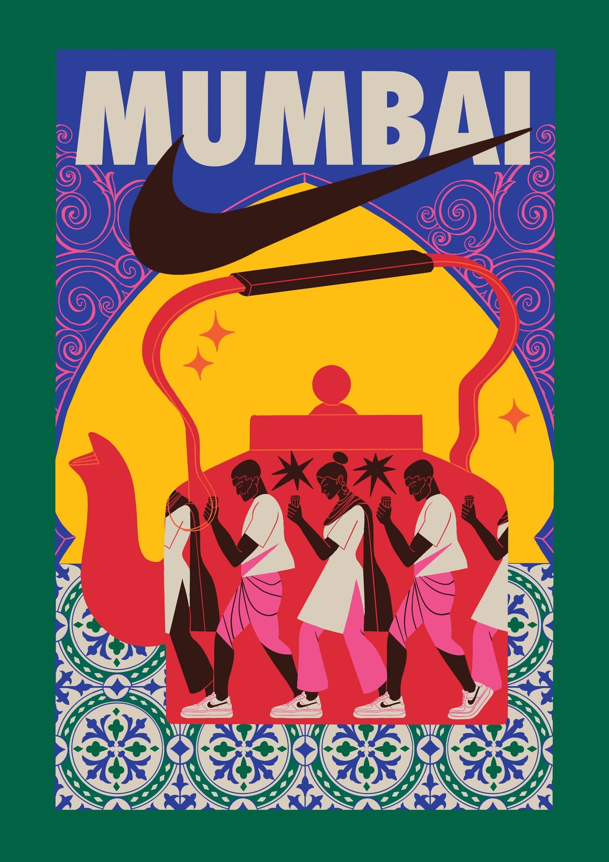 Retrofuturism and maximalism collide in Boomranng Studio’s Mumbai-inspired campaign for Nike