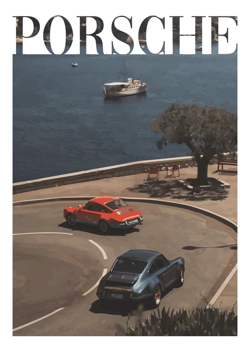 Old Money Porsche No.3 Poster - 50x70 cm