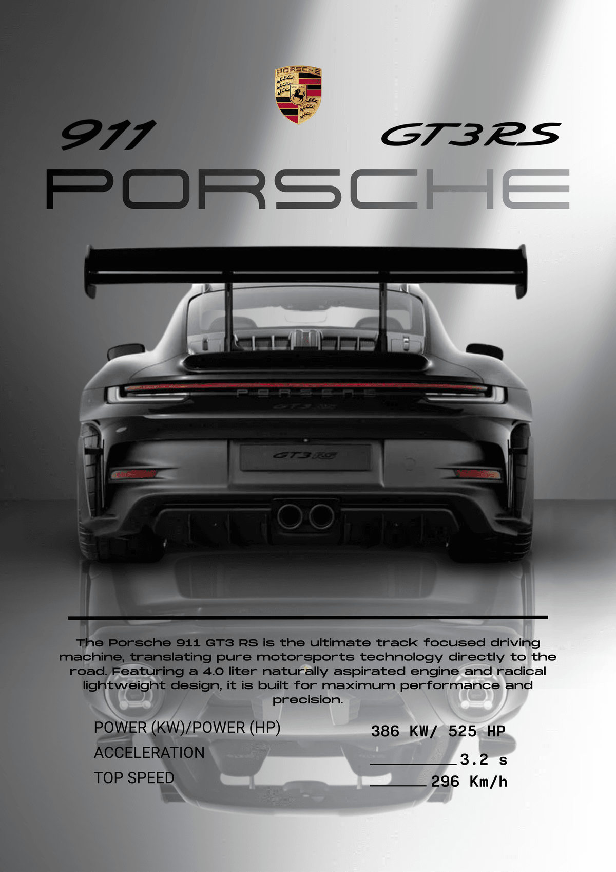 my dream car | porsche gt3rs poster