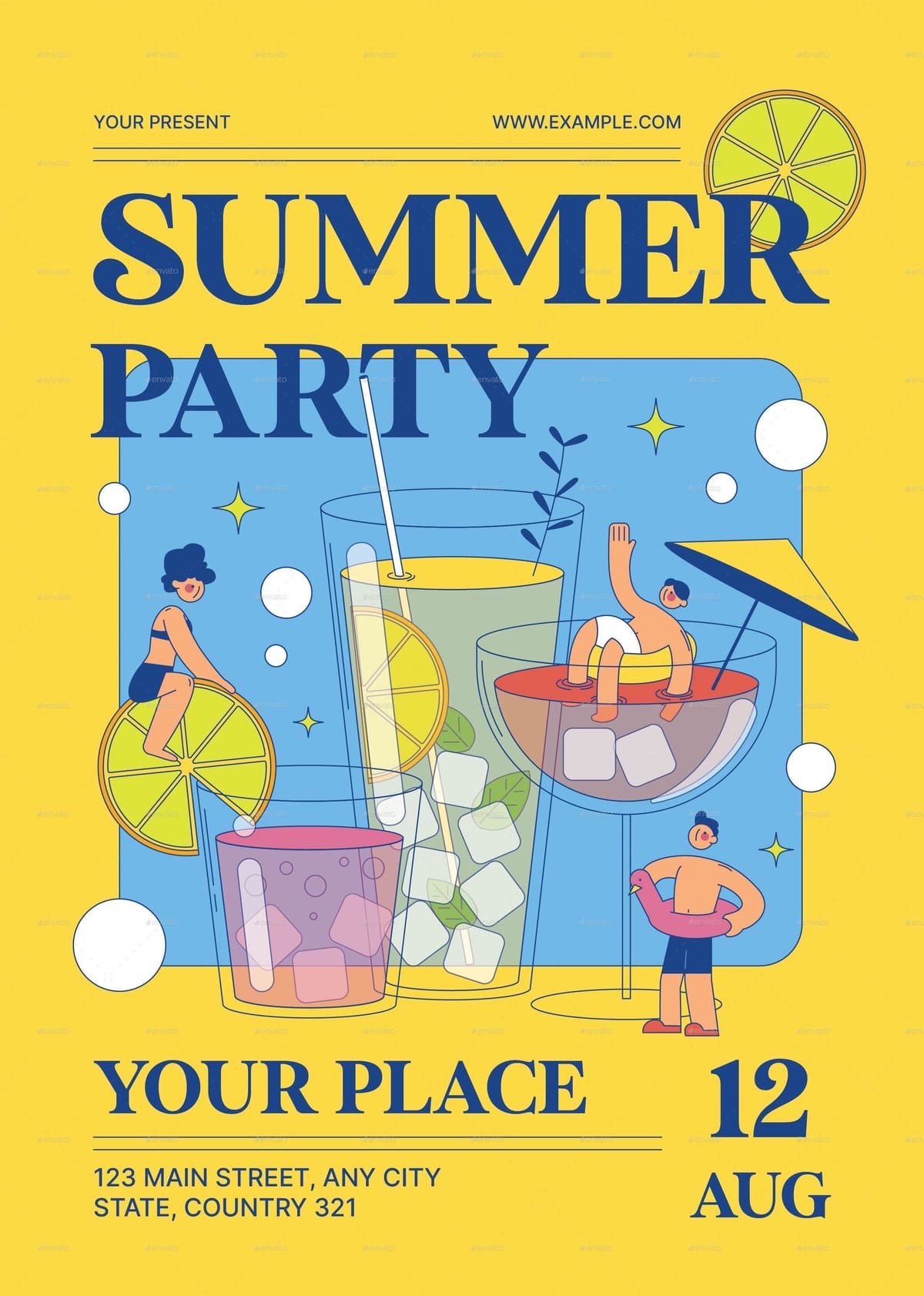 Yellow Fresh Summer Party Flyer