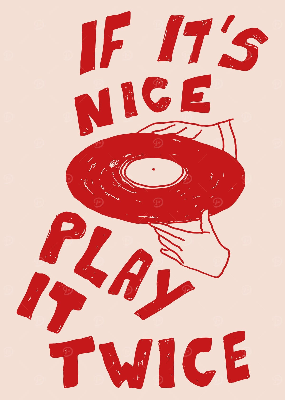 If it's Nice Play it Twice Print, Vintage Music Wall Art, Record Player Poster, Trendy Poster, Band Studio Decor