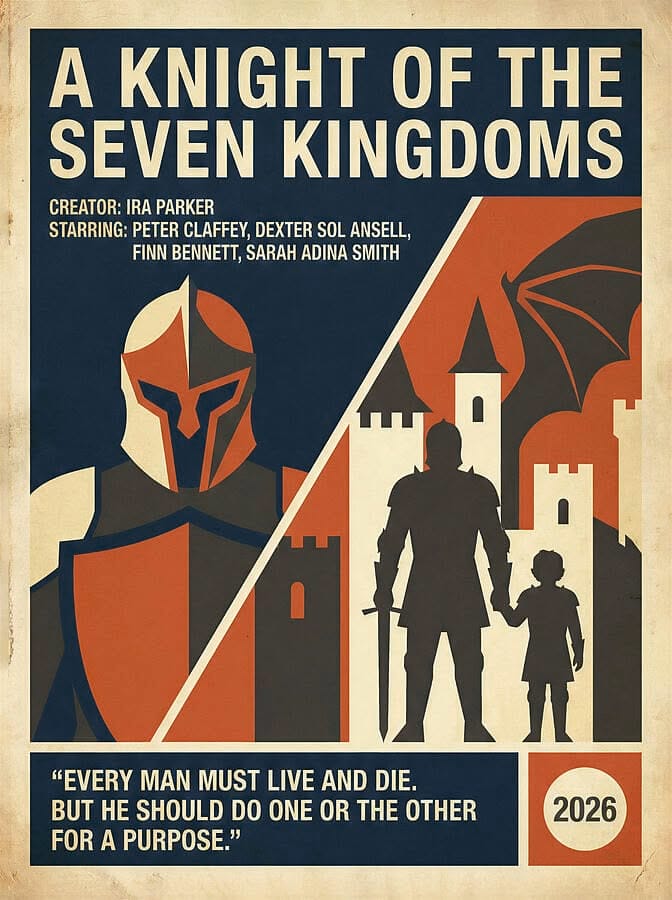 A Knight of the Kingdoms - Minimal Movie Poster - Retro Film Poster - Vintage - 2026 by SampadArt Gallery