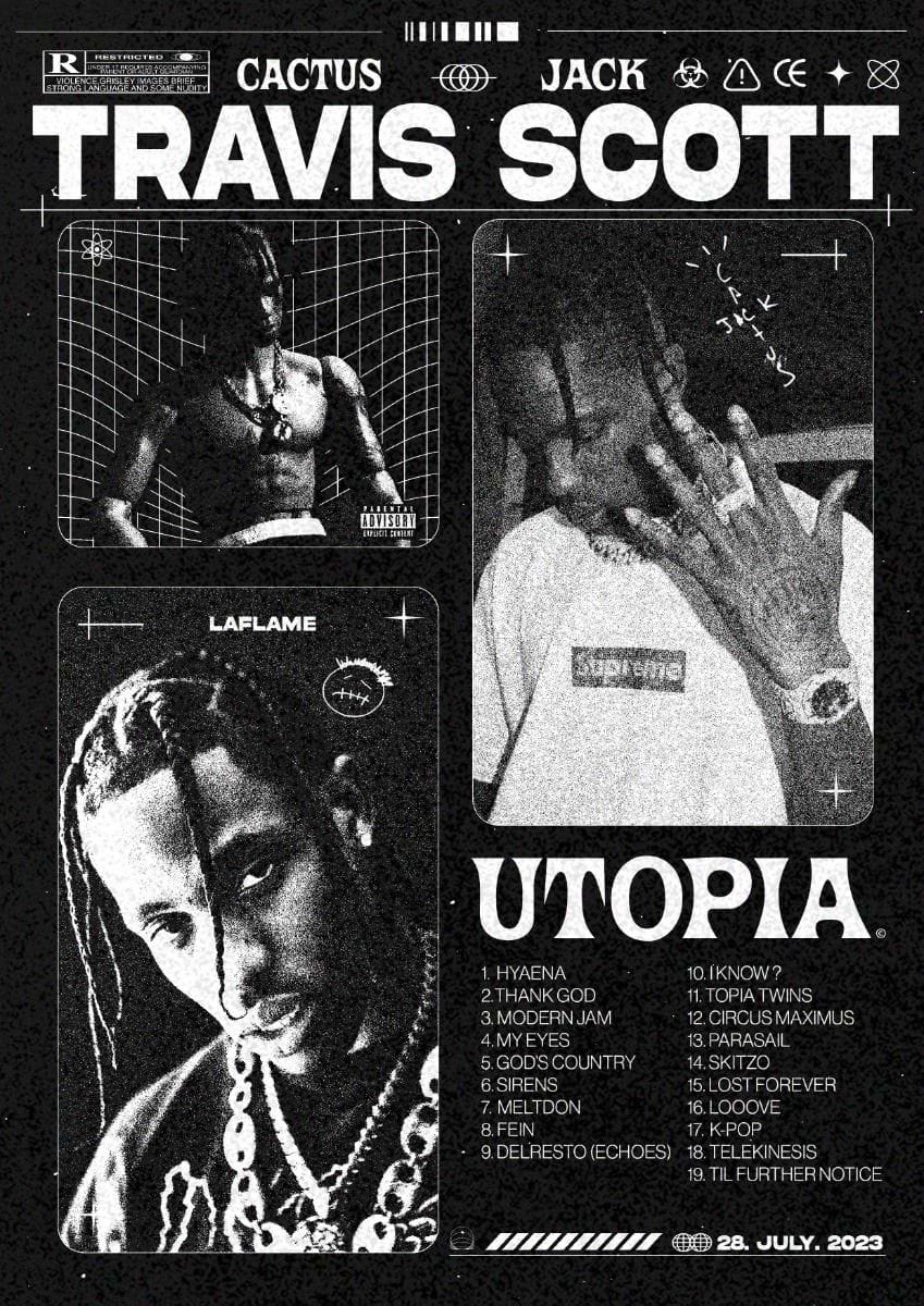 Travis Scott Utopia brutalism poster