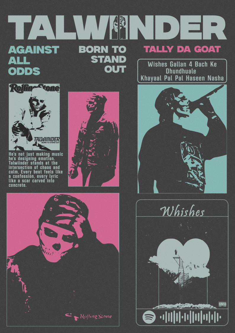 Tally Goated — A Brutalist Poster Tribute to Talwiinder
