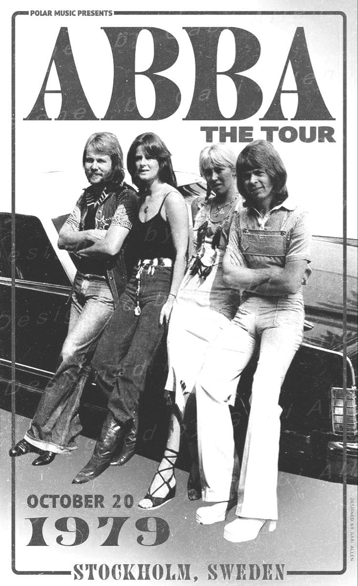 Abba b&w poster