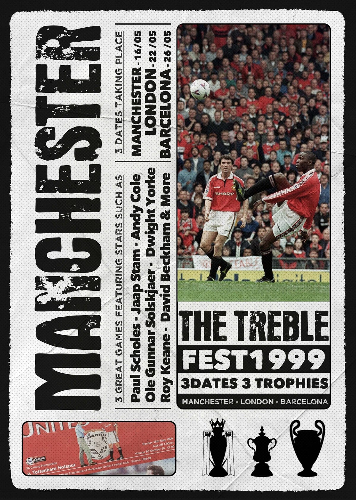 "Manchester United \"The Treble\" Manchester Print"