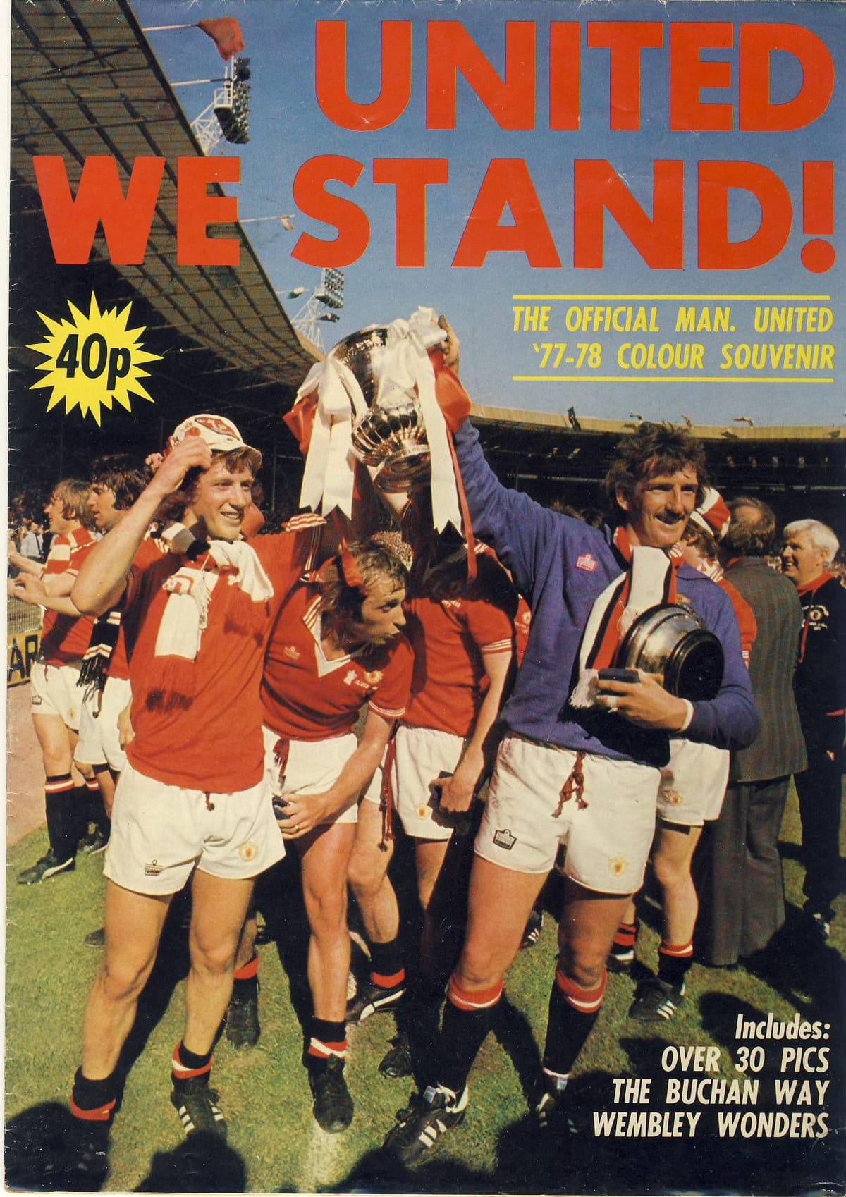 Official Manchester United 1977/78 Souvenir Football Poster ref101776