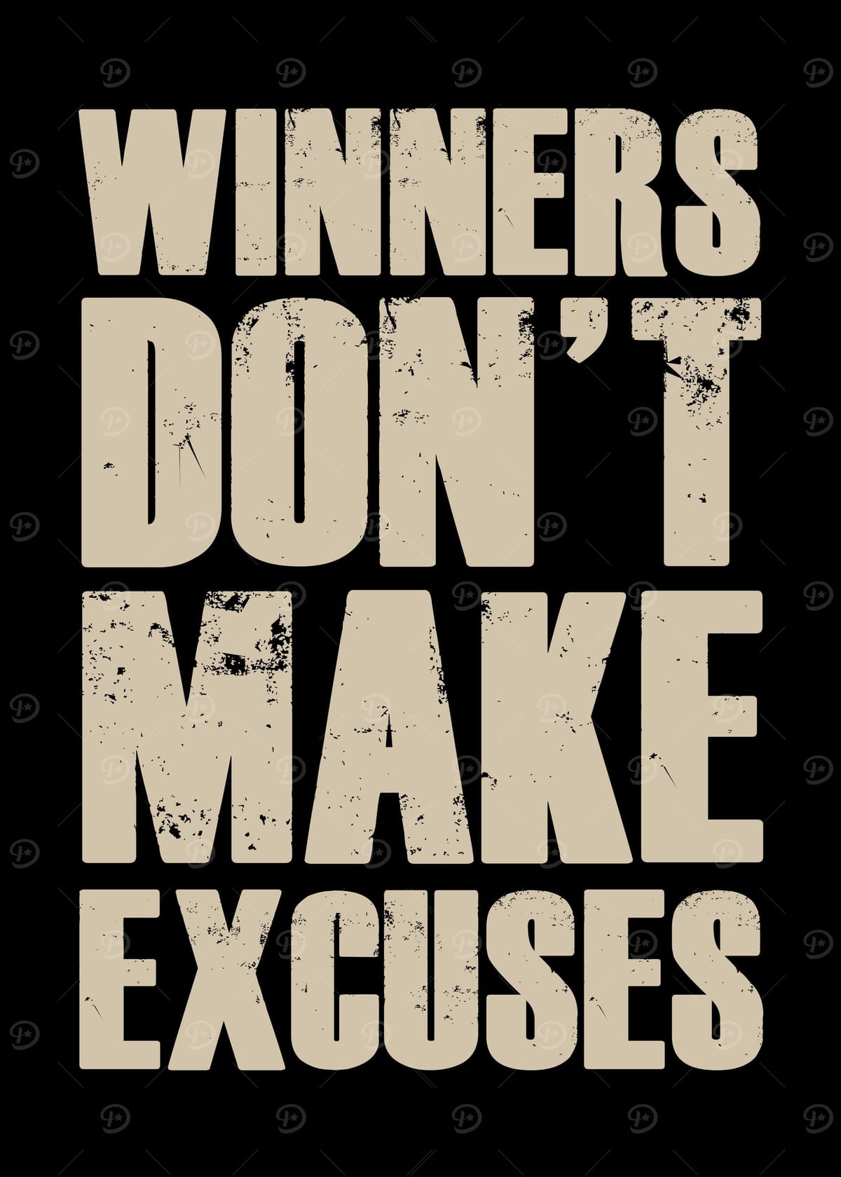 Winners Don't Make Excuses Motivational Success & Mindset Poster