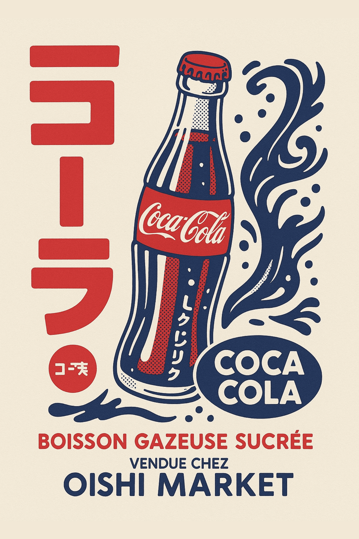 Vintage Japanese Coca-Cola T-shirt Design