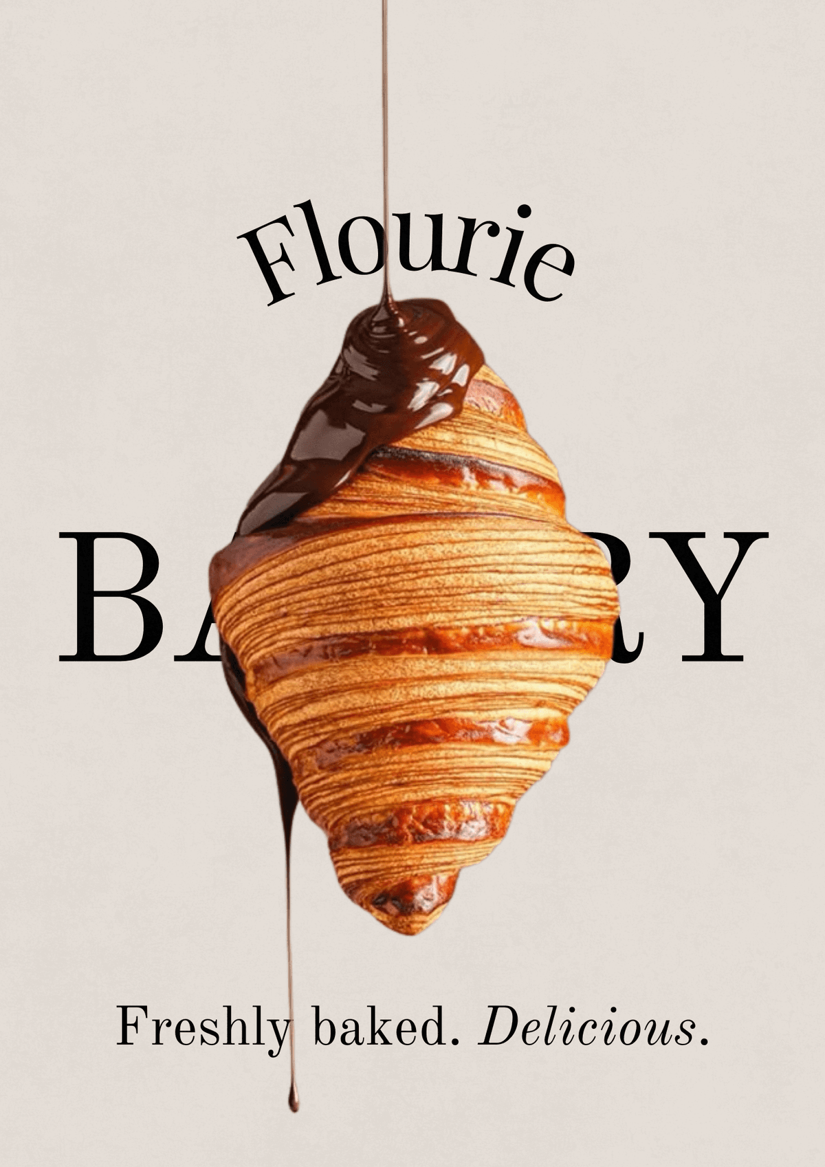 Flourie Bakery - Freshly baked. Delicious - A poster design