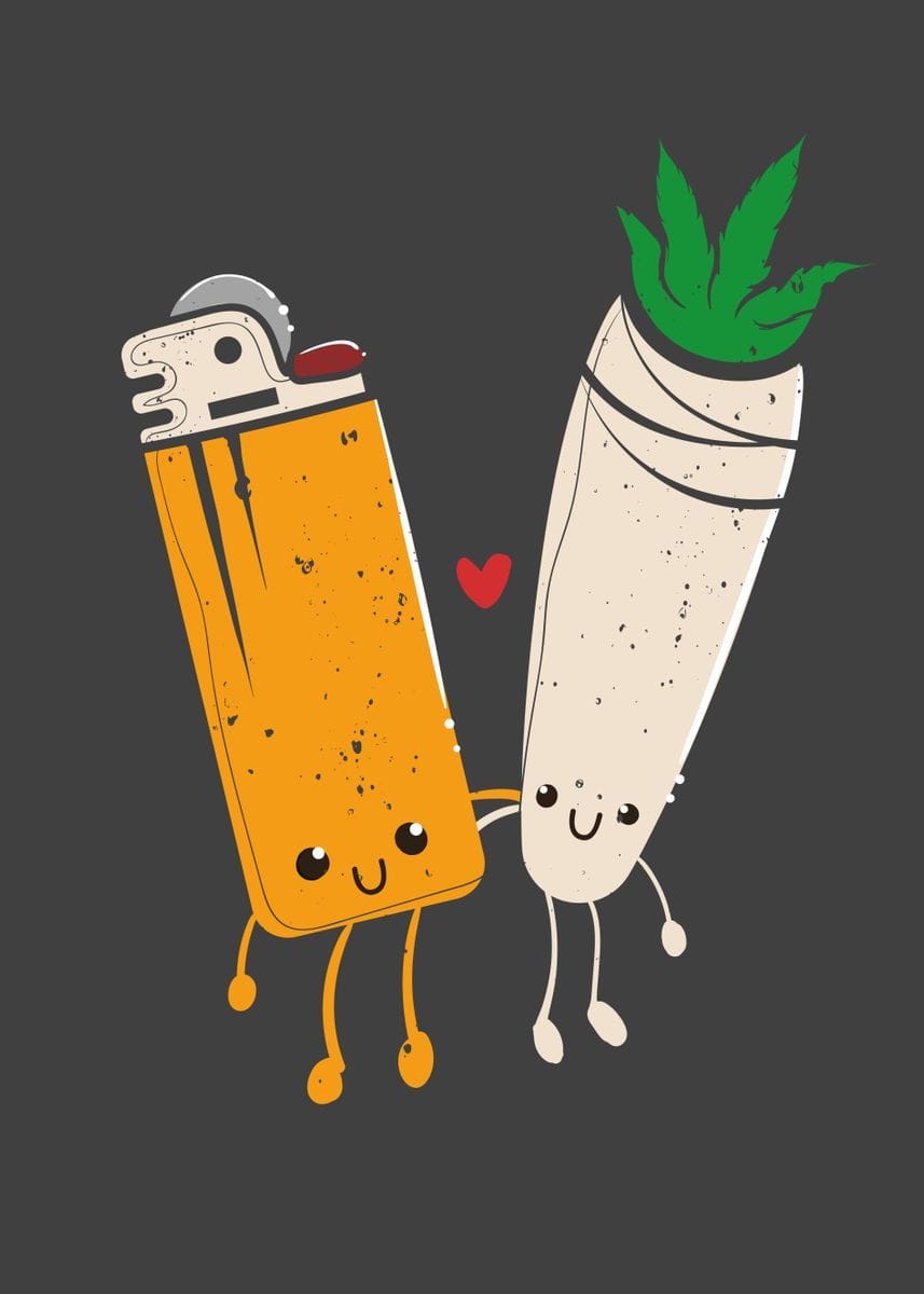 'Lighter Joint Friends' Poster, picture, metal print, paint by MaximusDesigns | Displate
