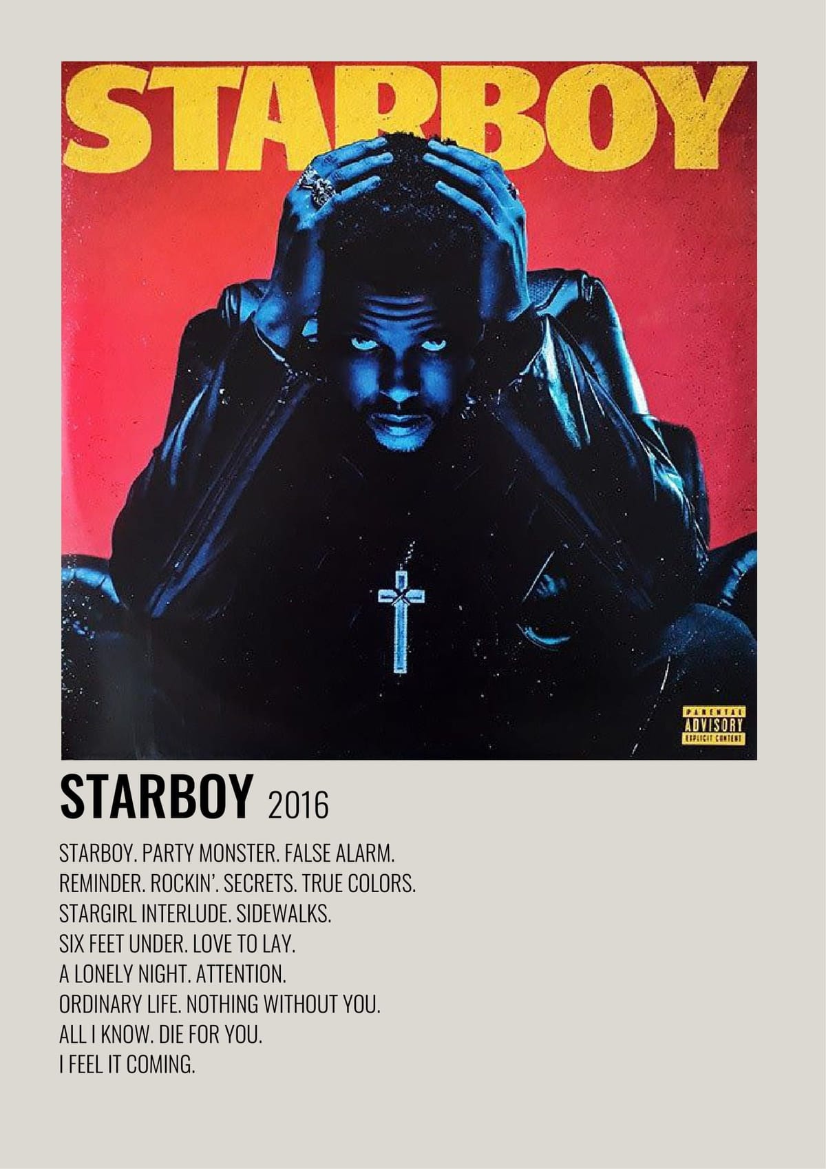 Starboy, The Weeknd Music Poster