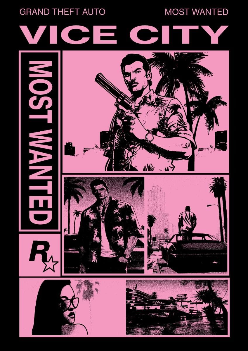 GTA Vice City graphic poster