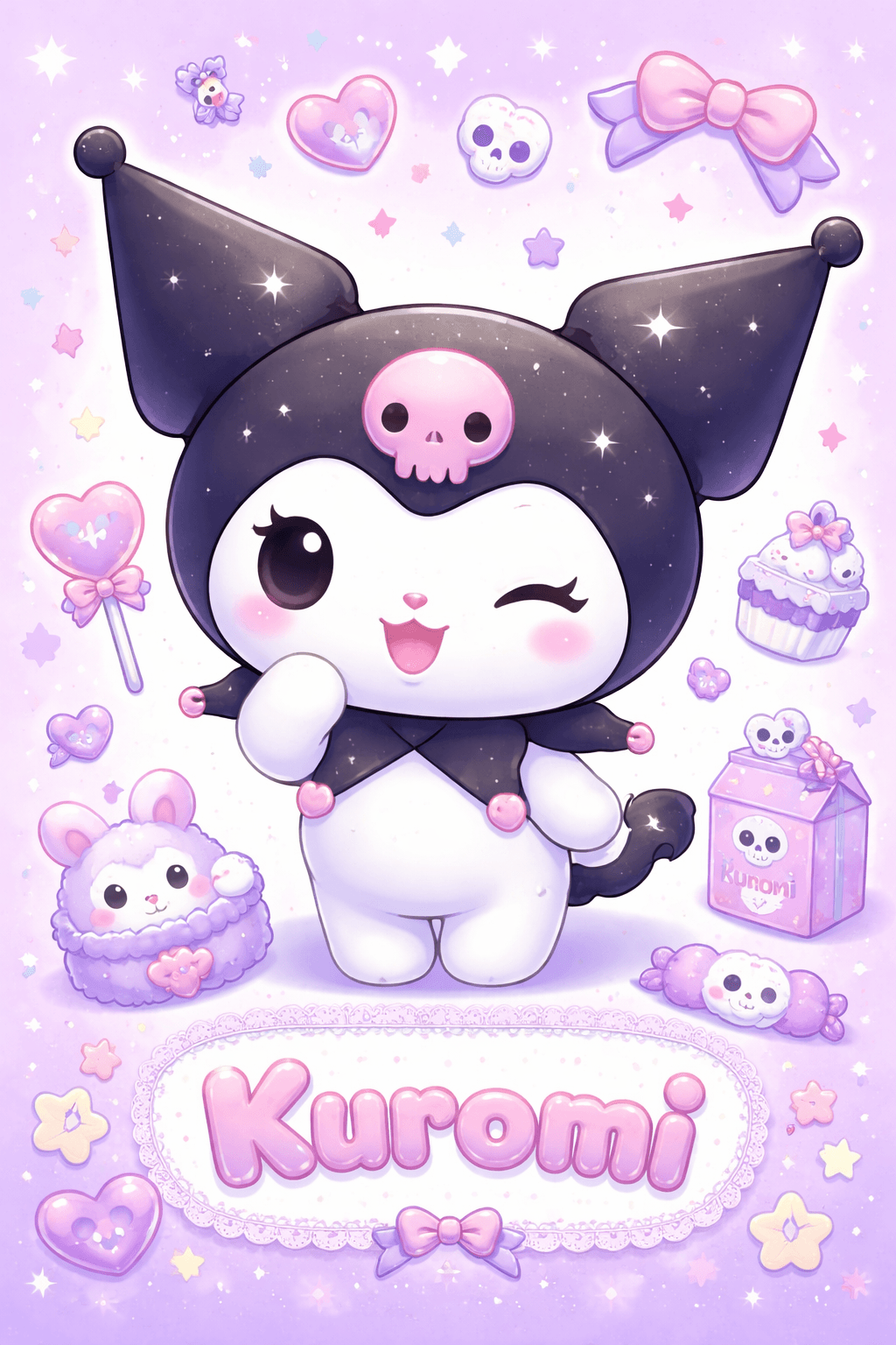 this is a kuromi 🎀💗 She is lil crazy but smart just like me 😄🎀💗