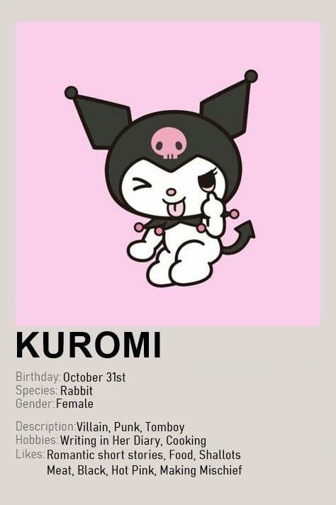Kuromi Polaroid Poster