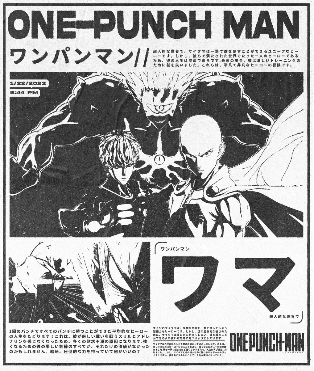 One Punch Man Saitama Posters