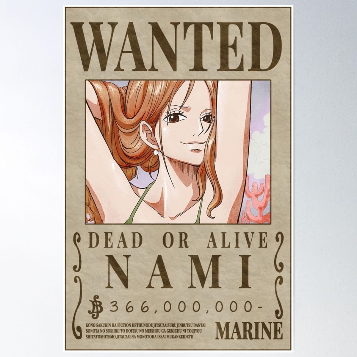 Nami Wanted Poster Post-Wano Updated Bounty Poster Poster