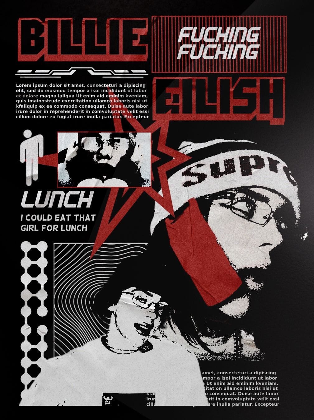 billie eilish brutal poster template psd