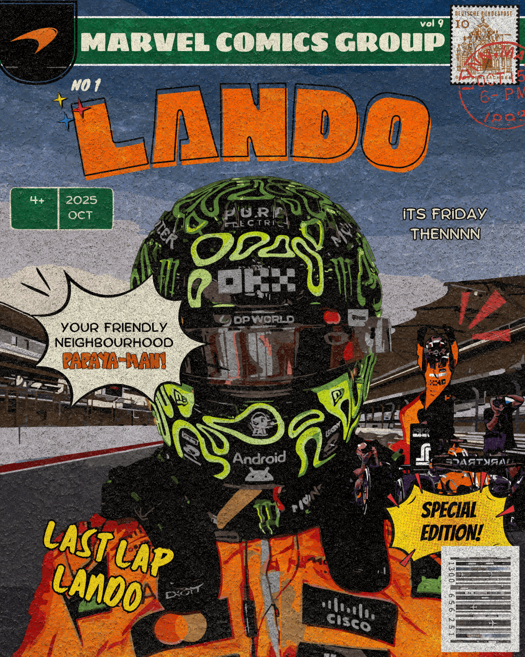 lando norris marvel poster