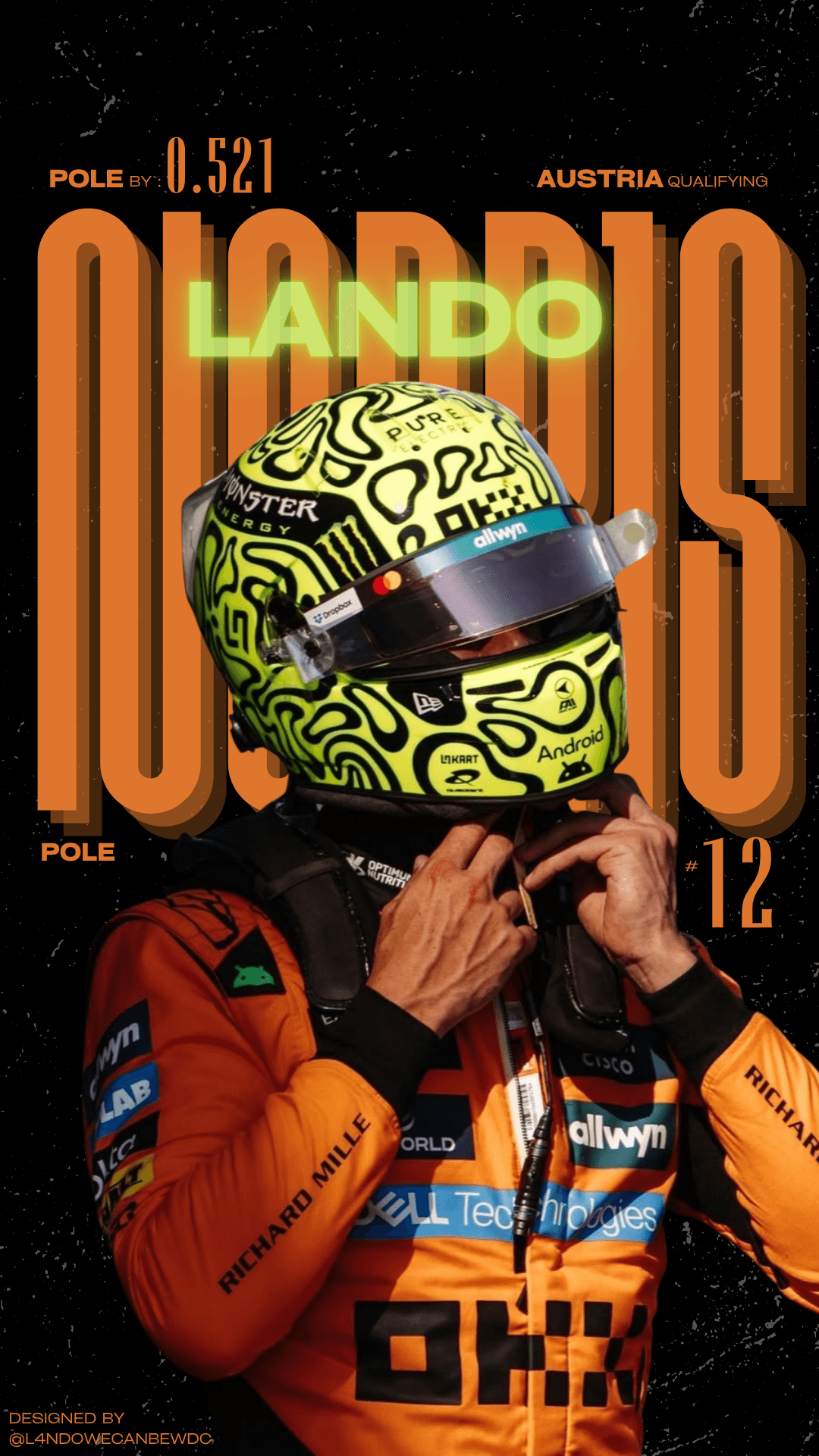 lando norris 2025 austria pole position poster