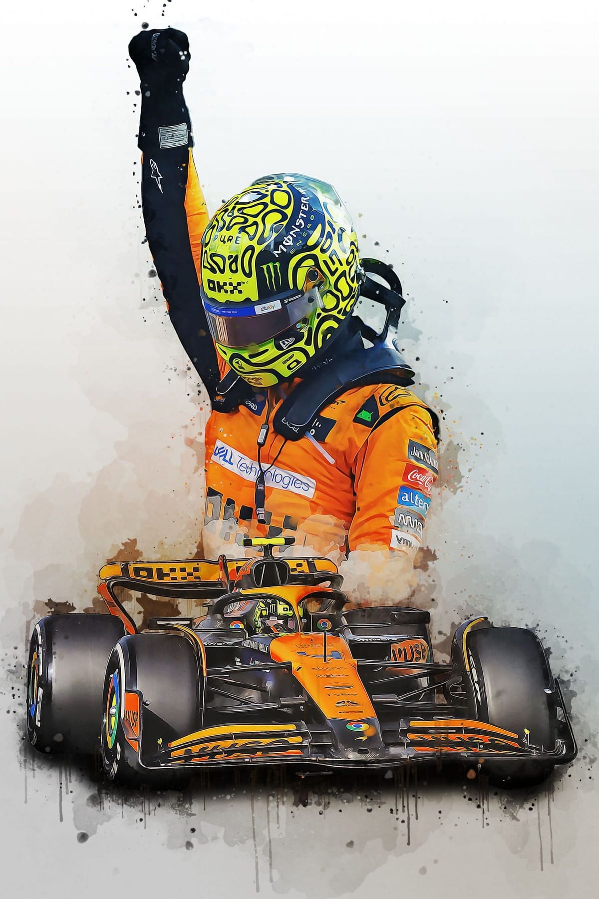 Lando Norris Poster 2024 - McLaren Formula 1 Car F1 Print