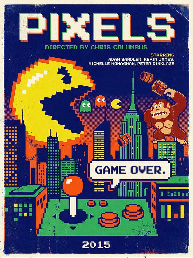 Pixels - Minimal Movie Poster - Retro Film Poster - Vintage - 2015 by SampadArt Gallery