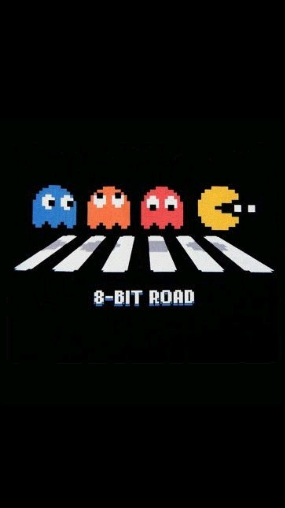 Pac-Man 8-bit road poster