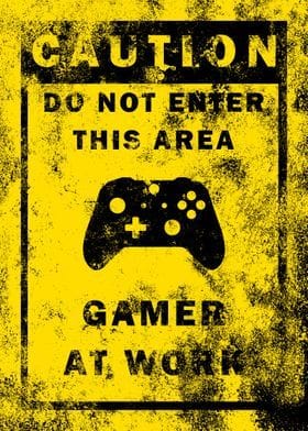 Metal Poster Displate "Gamer At Work"