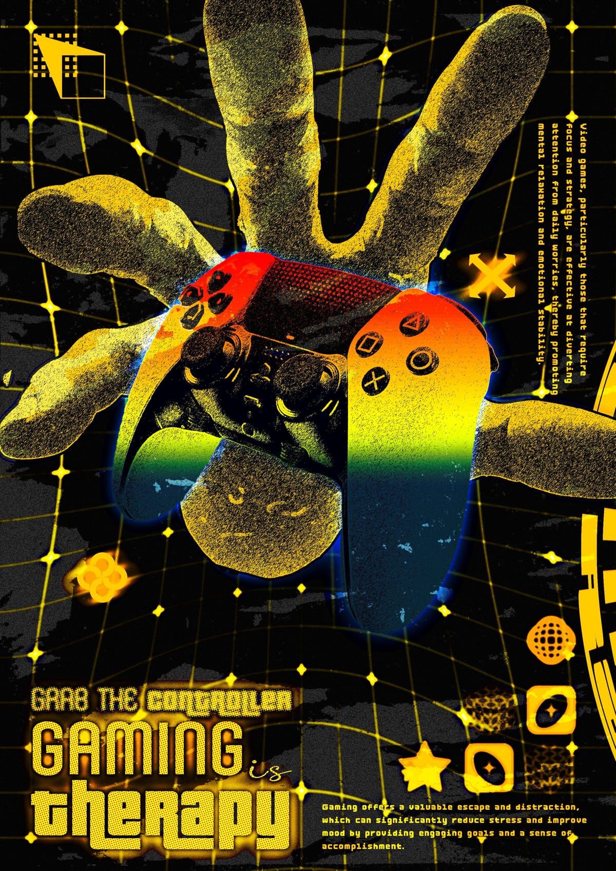 Gaming is Therapy CyberPunk Poster