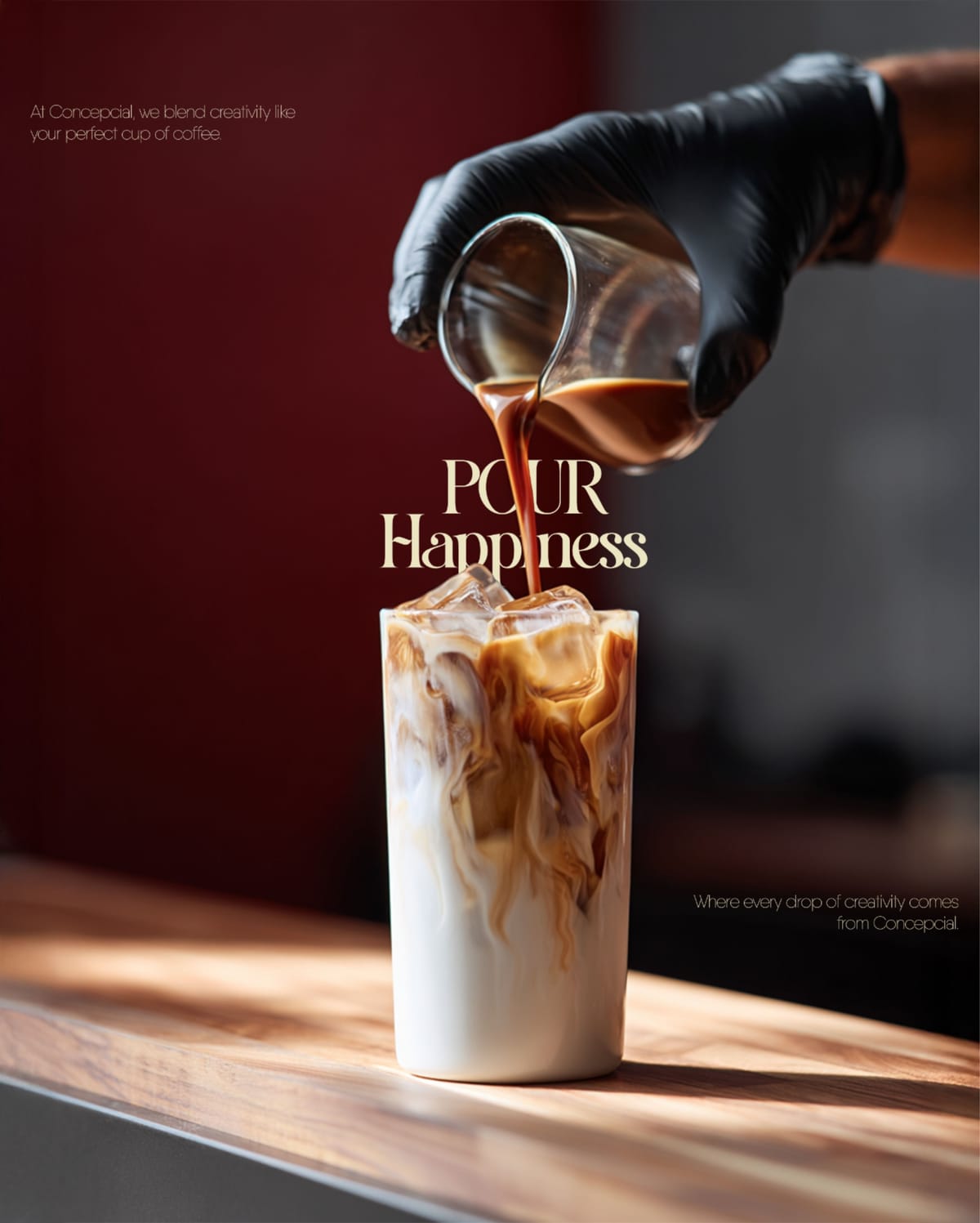 Aesthetic Coffee Pour Poster | Minimal Photography with Elegant Typography