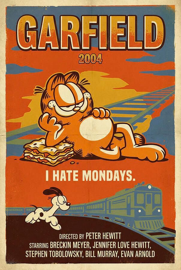Garfield and Odie - Minimal Movie Poster - Retro Film Poster - Vintage - 2004 by SampadArt Gallery