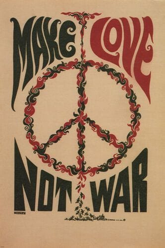 Details about MAKE LOVE NOT WAR anti-war poster USA 1967 24X36 CLASSIC collectors ART - SW0