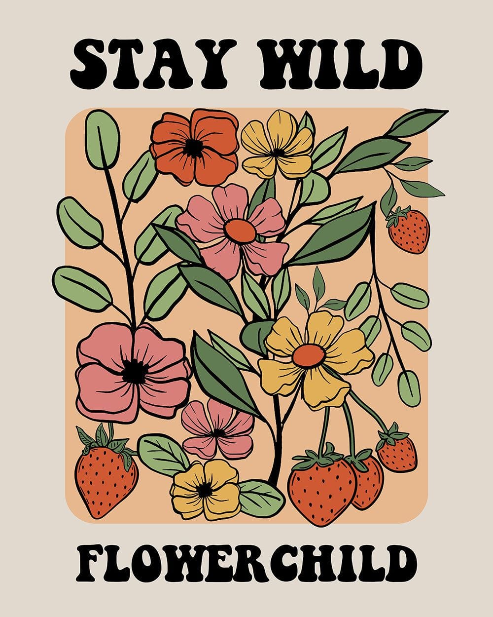 Stay Wild Flower Child No3 - Canvas / 16x20 inch