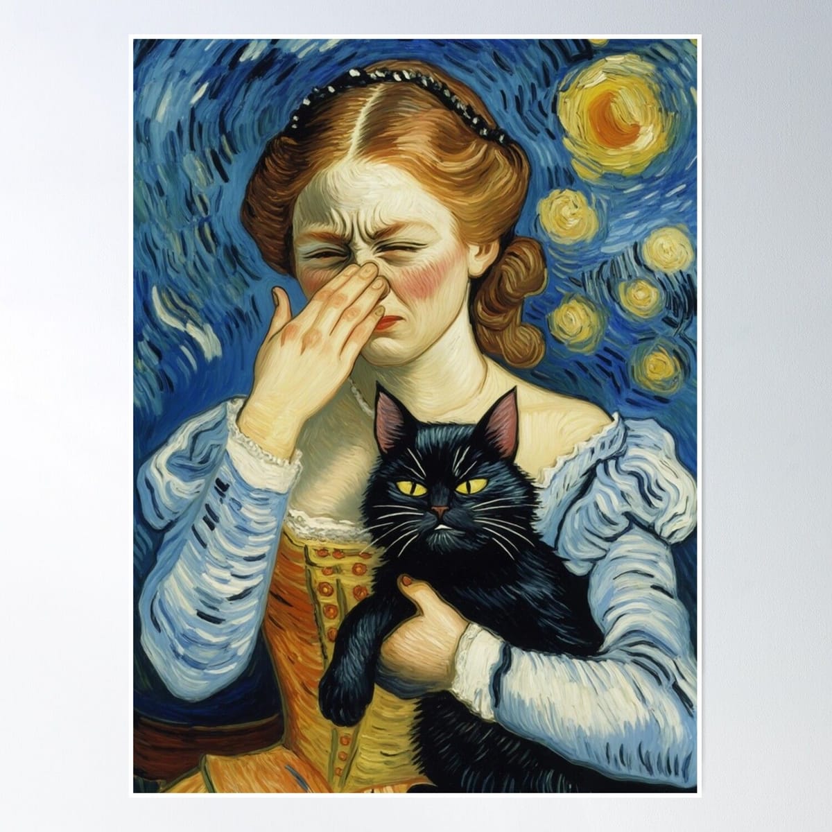 Funny Bathroom Art, Smelly Toilet Humor, Quirky Bathroom Decor,Funny Van Gogh Style Art Print, Starry Night Inspired, Poster