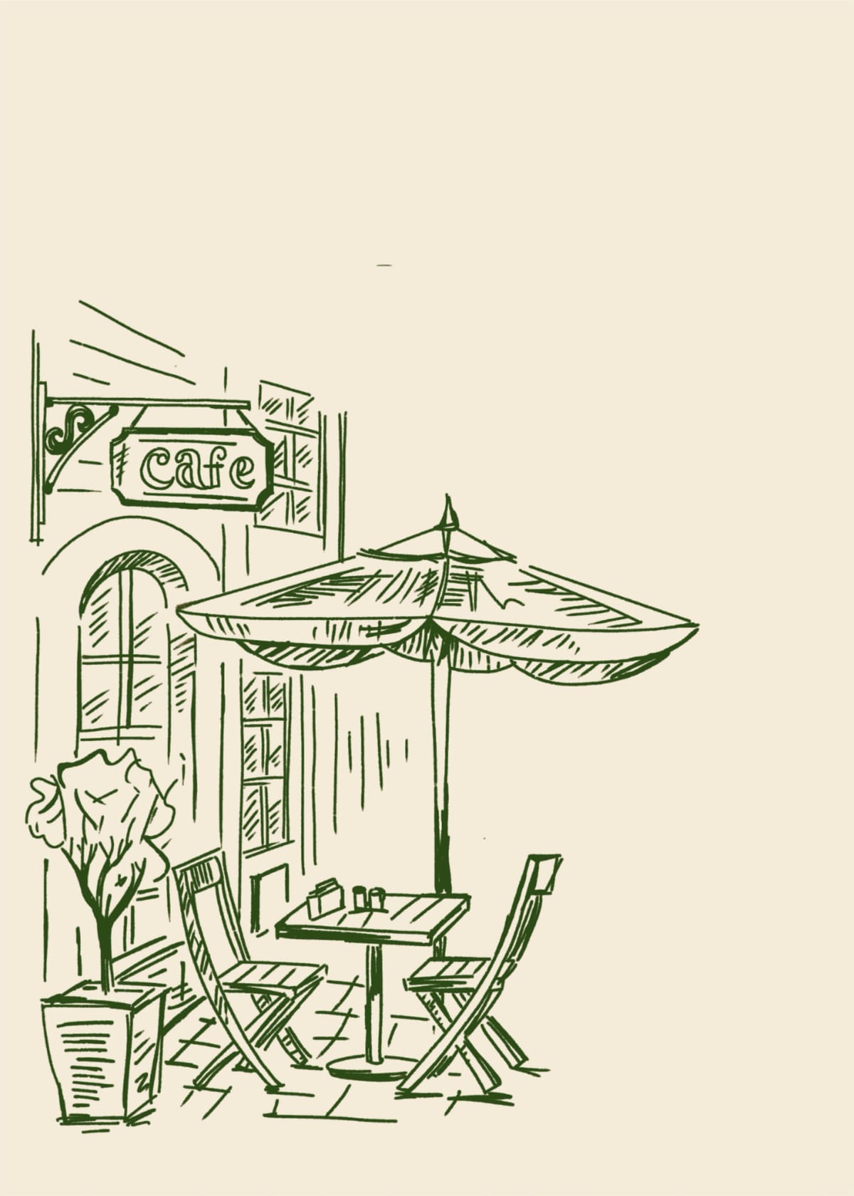 Cozy Café Sketch – Minimal Wall Poster