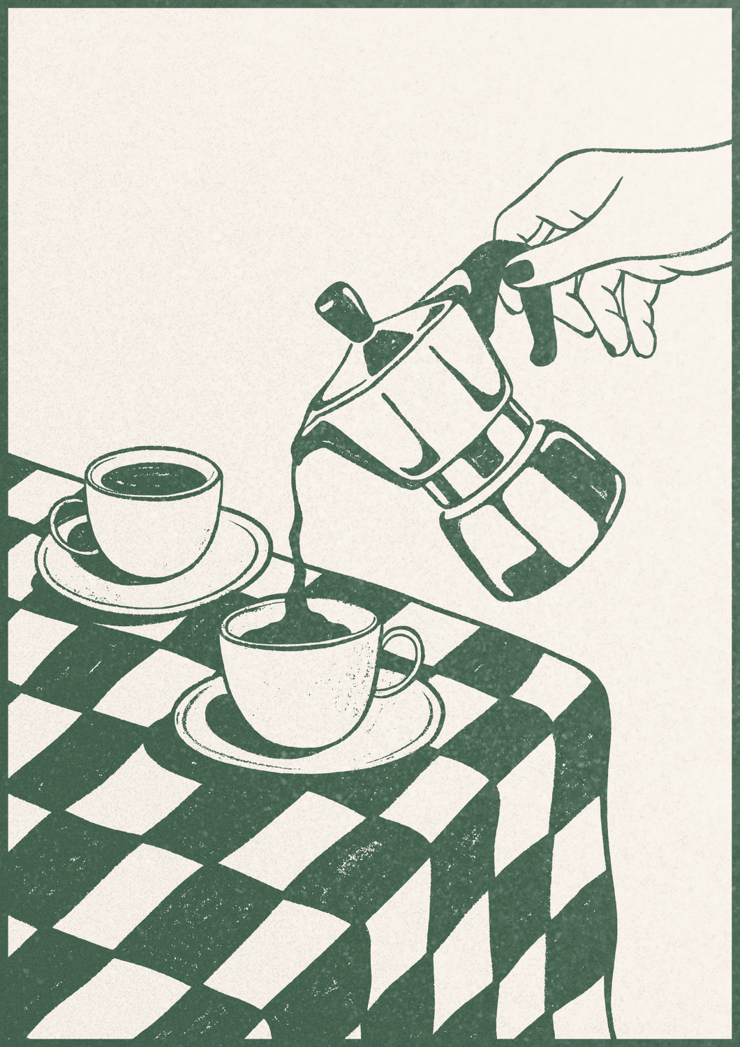 Retro Coffee Moka Pot Espresso Poster Canva Template