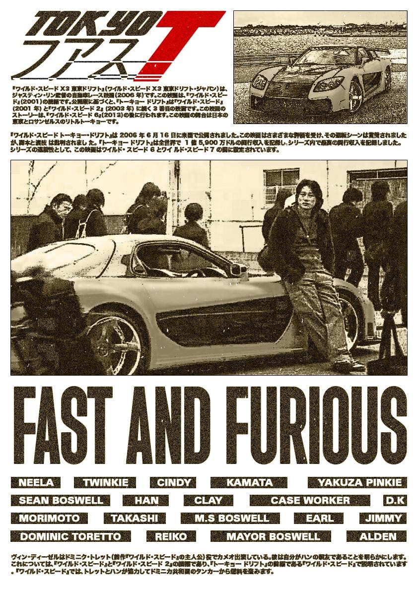 The Fast and Furious Tokyo Drift Poster