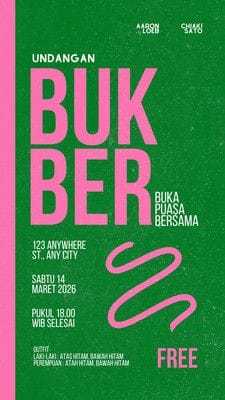 Hijau dan Pink Modern Buka Bersama Kisah Anda - Template oleh Canva