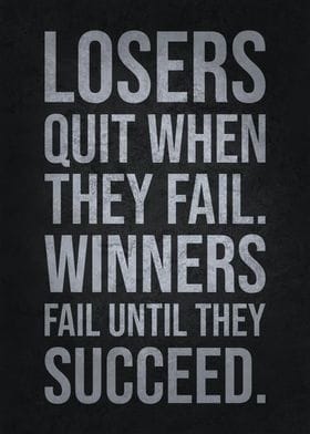 Metal Poster Displate "Winners Fail Until Succeed"