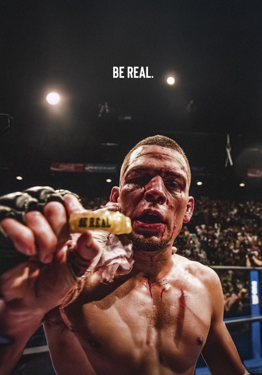 Nate Diaz' "Be Real" MMA Fighter Poster Ingelijst