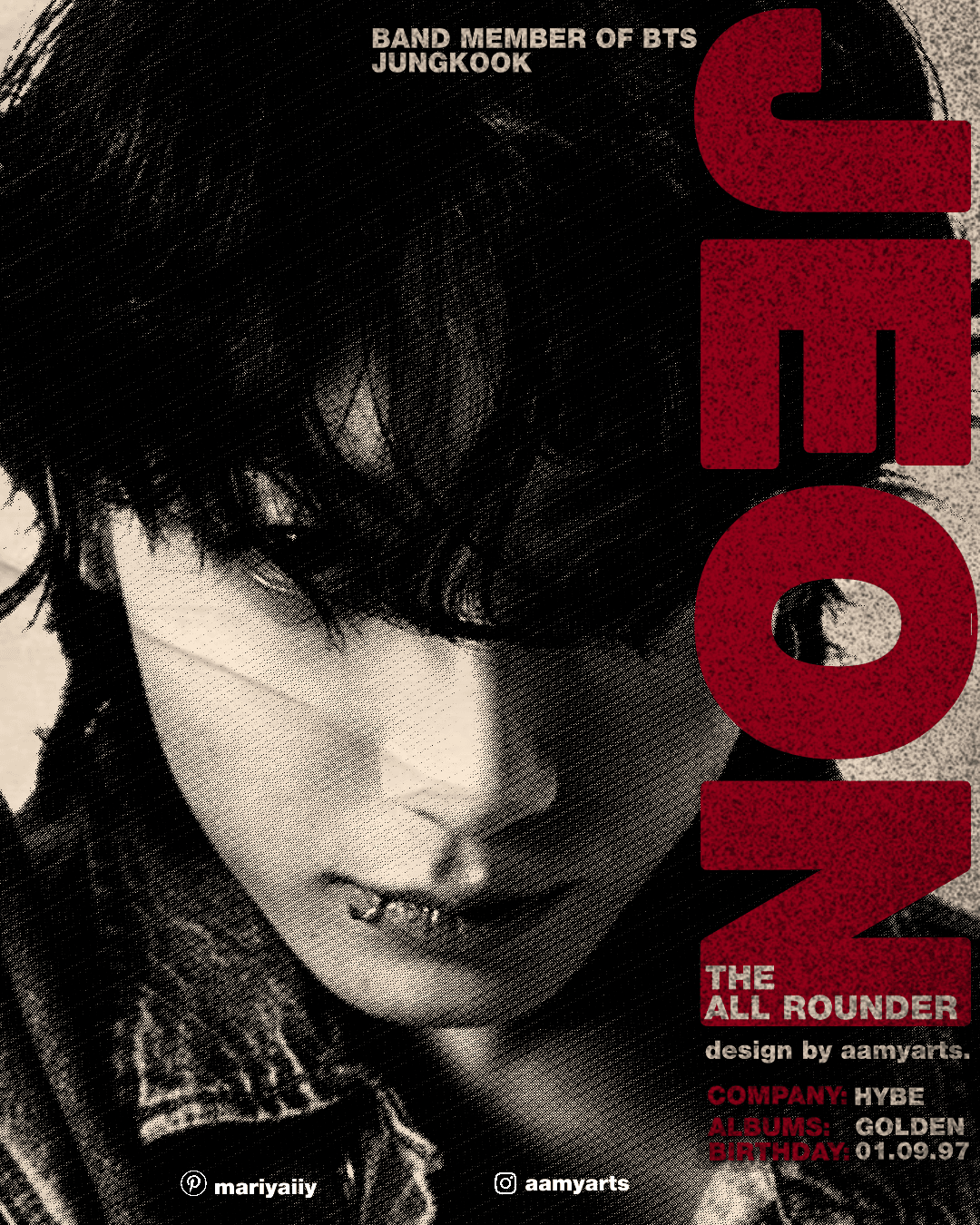 Poster design of Jeon Jungkook BTS