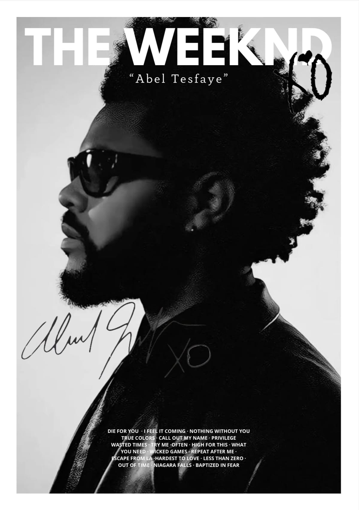 The Weeknd poster signature