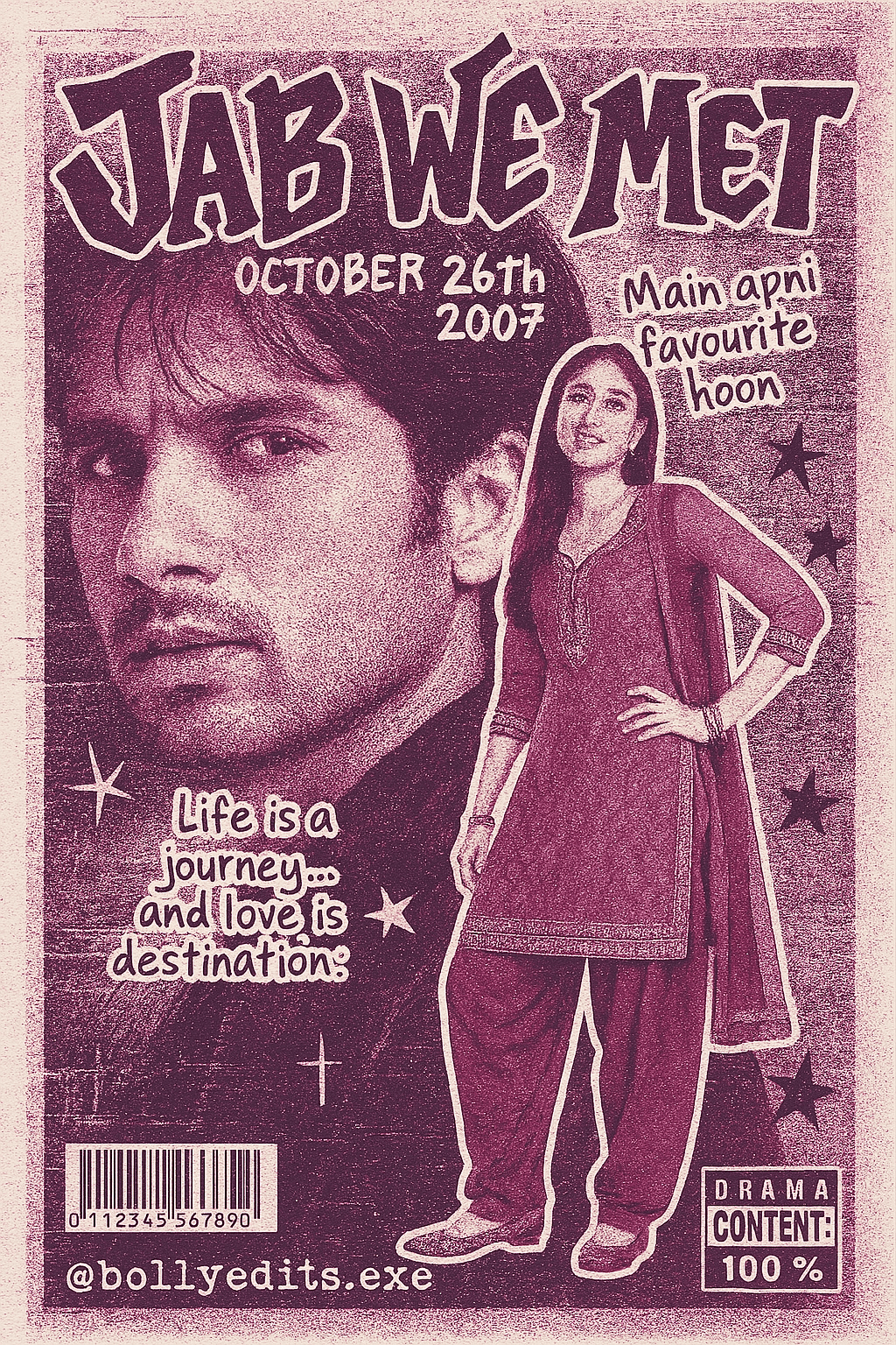 Jab We Met Y2K Aesthetic Poster | Bollywood Edit